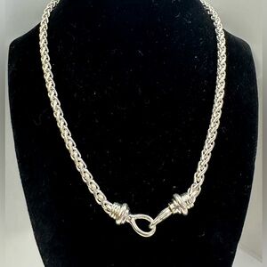 JOSEPH ESPOSITO ESPO Sterling Silver Wheat Byzantine 5mm Chain Necklace; 45g